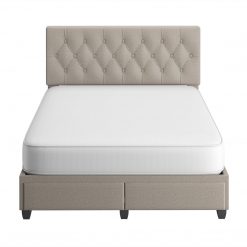 Thebedroomstore.com Platform Beds Verona Faux Leather / Salerno Linen - Platform Storage Bed