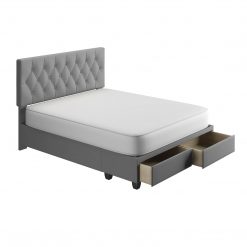 Thebedroomstore.com Platform Beds Verona Faux Leather / Salerno Linen - Platform Storage Bed
