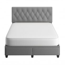 Thebedroomstore.com Platform Beds Verona Faux Leather / Salerno Linen - Platform Storage Bed