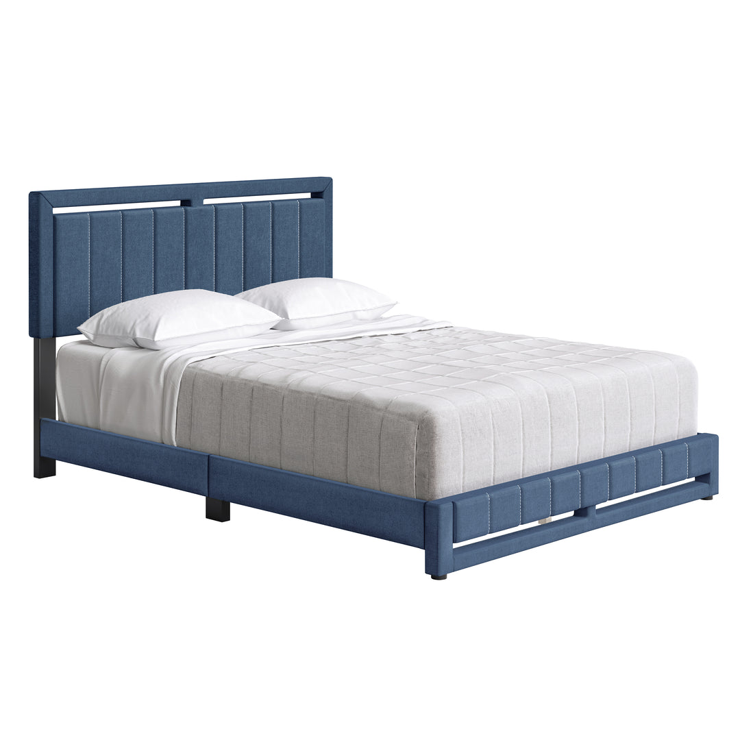 Thebedroomstore.com Upholstered Beds Beaumont Faux Leather / Senata Linen - Upholstered Platform Bed