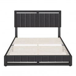 Thebedroomstore.com Upholstered Beds Beaumont Faux Leather / Senata Linen - Upholstered Platform Bed
