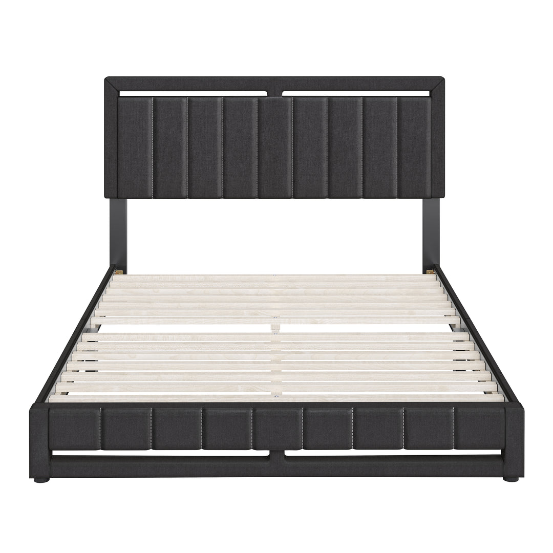 Thebedroomstore.com Upholstered Beds Beaumont Faux Leather / Senata Linen - Upholstered Platform Bed