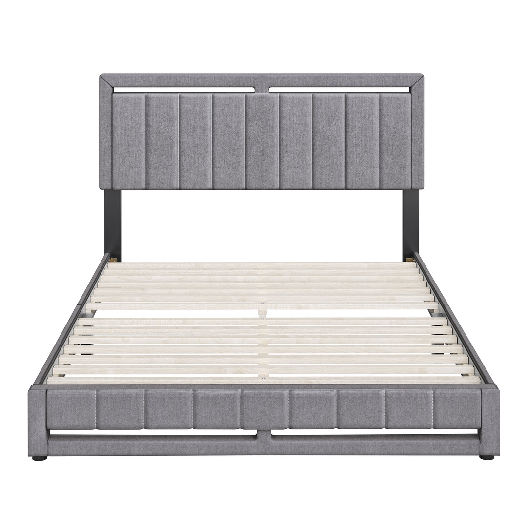 Thebedroomstore.com Upholstered Beds Beaumont Faux Leather / Senata Linen - Upholstered Platform Bed