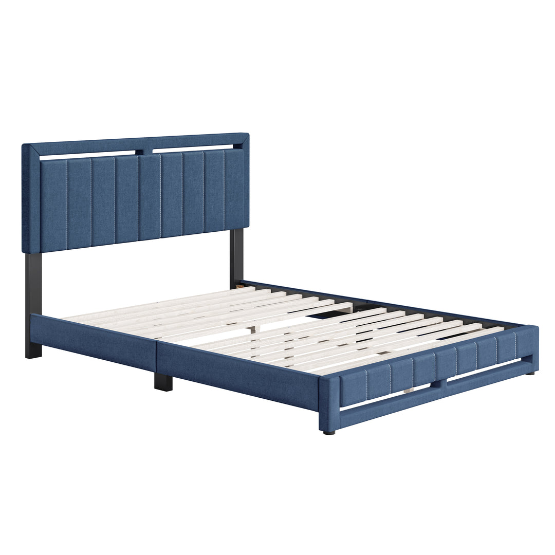 Thebedroomstore.com Upholstered Beds Beaumont Faux Leather / Senata Linen - Upholstered Platform Bed