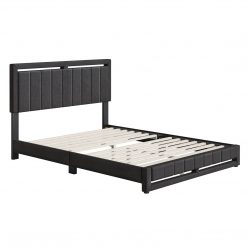 Thebedroomstore.com Upholstered Beds Beaumont Faux Leather / Senata Linen - Upholstered Platform Bed