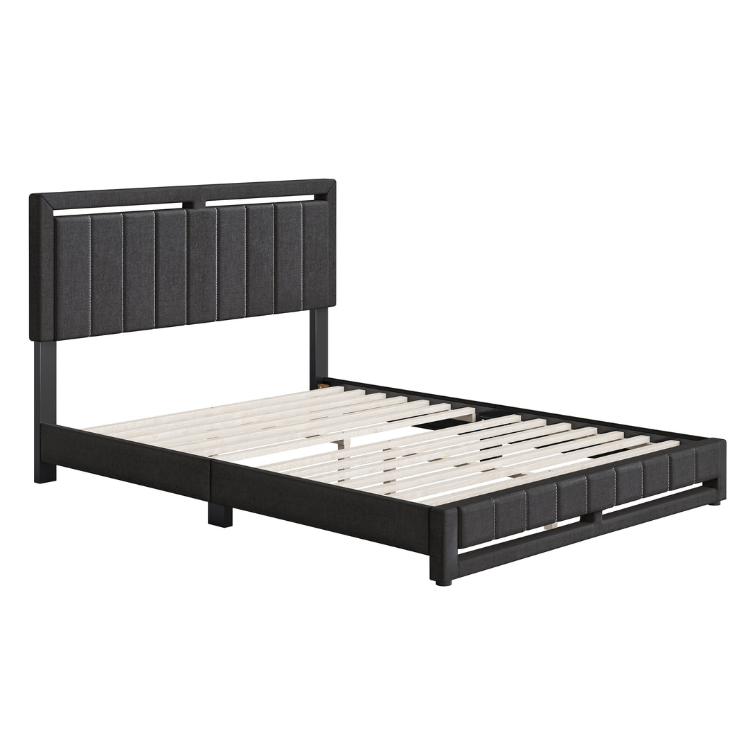Thebedroomstore.com Upholstered Beds Beaumont Faux Leather / Senata Linen - Upholstered Platform Bed
