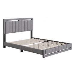 Thebedroomstore.com Upholstered Beds Beaumont Faux Leather / Senata Linen - Upholstered Platform Bed