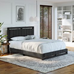 Thebedroomstore.com Upholstered Beds Beaumont Faux Leather / Senata Linen - Upholstered Platform Bed