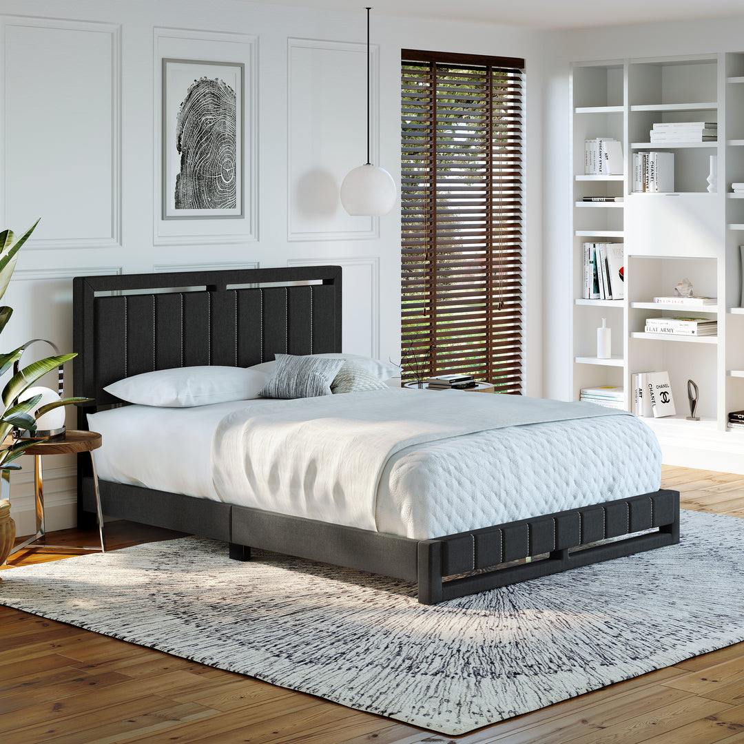 Thebedroomstore.com Upholstered Beds Beaumont Faux Leather / Senata Linen - Upholstered Platform Bed