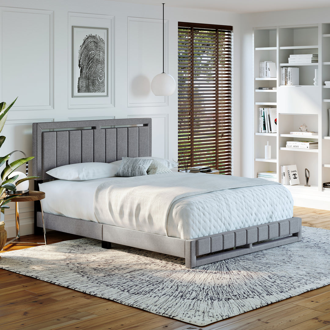 Thebedroomstore.com Upholstered Beds Beaumont Faux Leather / Senata Linen - Upholstered Platform Bed