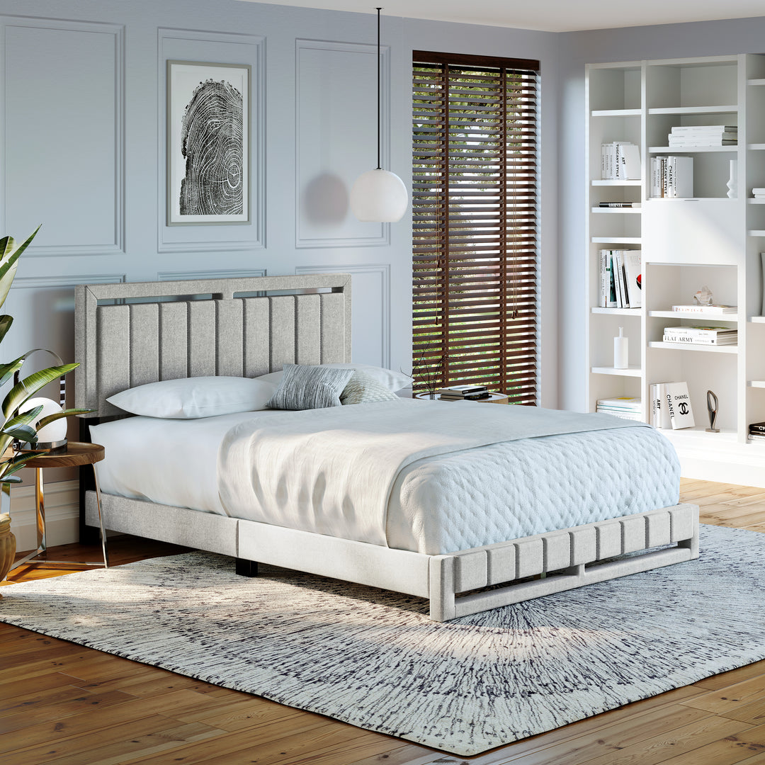 Thebedroomstore.com Upholstered Beds Beaumont Faux Leather / Senata Linen - Upholstered Platform Bed