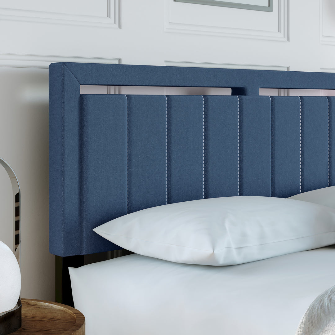 Thebedroomstore.com Upholstered Beds Beaumont Faux Leather / Senata Linen - Upholstered Platform Bed