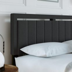 Thebedroomstore.com Upholstered Beds Beaumont Faux Leather / Senata Linen - Upholstered Platform Bed