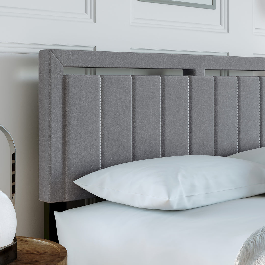 Thebedroomstore.com Upholstered Beds Beaumont Faux Leather / Senata Linen - Upholstered Platform Bed