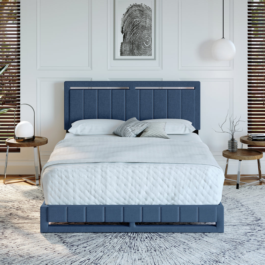 Thebedroomstore.com Upholstered Beds Beaumont Faux Leather / Senata Linen - Upholstered Platform Bed