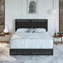 Thebedroomstore.com Upholstered Beds Beaumont Faux Leather / Senata Linen - Upholstered Platform Bed
