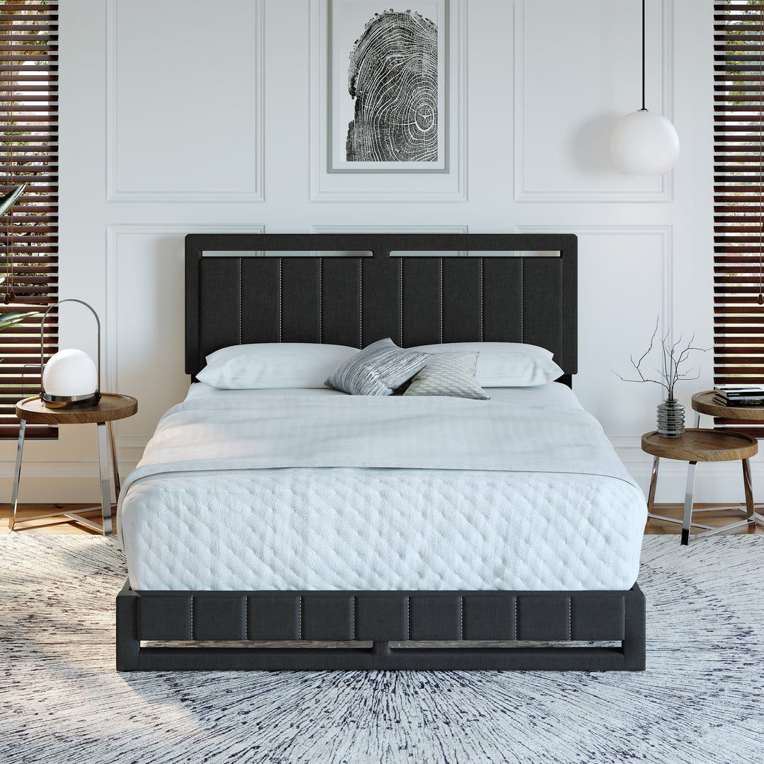 Thebedroomstore.com Upholstered Beds Beaumont Faux Leather / Senata Linen - Upholstered Platform Bed