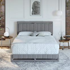 Thebedroomstore.com Upholstered Beds Beaumont Faux Leather / Senata Linen - Upholstered Platform Bed