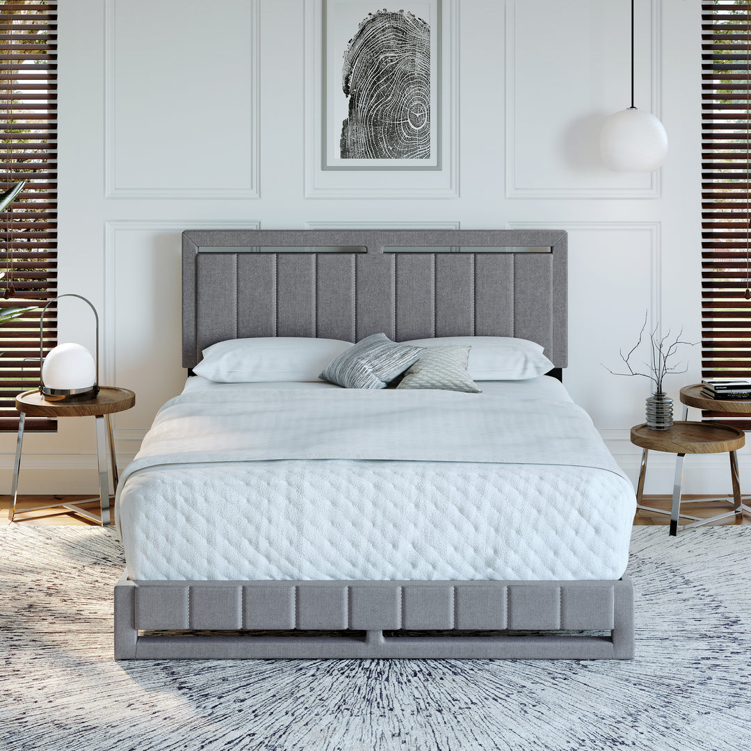 Thebedroomstore.com Upholstered Beds Beaumont Faux Leather / Senata Linen - Upholstered Platform Bed