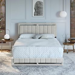Thebedroomstore.com Upholstered Beds Beaumont Faux Leather / Senata Linen - Upholstered Platform Bed