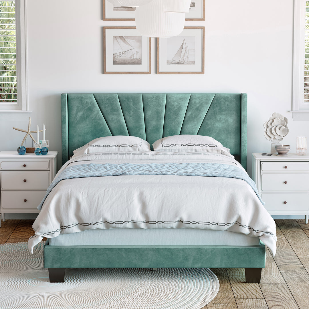 Thebedroomstore.com Platform Beds Valencia Velour Upholstered Bed