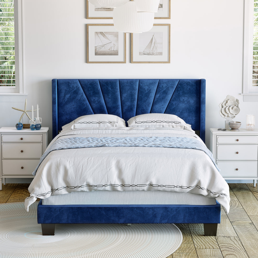 Thebedroomstore.com Platform Beds Valencia Velour Upholstered Bed