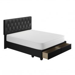 Thebedroomstore.com Platform Beds Verona Faux Leather / Salerno Linen - Platform Storage Bed