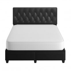 Thebedroomstore.com Platform Beds Verona Faux Leather / Salerno Linen - Platform Storage Bed