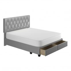 Thebedroomstore.com Platform Beds Verona Faux Leather / Salerno Linen - Platform Storage Bed