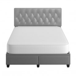 Thebedroomstore.com Platform Beds Verona Faux Leather / Salerno Linen - Platform Storage Bed