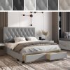 Thebedroomstore.com Platform Beds Verona Faux Leather / Salerno Linen - Platform Storage Bed