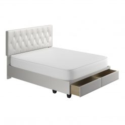 Thebedroomstore.com Platform Beds Verona Faux Leather / Salerno Linen - Platform Storage Bed