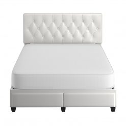 Thebedroomstore.com Platform Beds Verona Faux Leather / Salerno Linen - Platform Storage Bed
