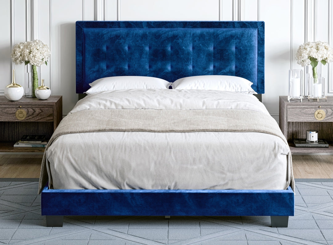 Thebedroomstore.com Pisa Velour Upholstered Platform Bed