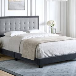 Thebedroomstore.com Pisa Velour Upholstered Platform Bed